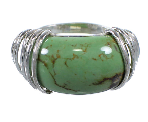 Authentic Sterling Silver Southwestern Turquoise Ring Size 5-1/4 RX80975